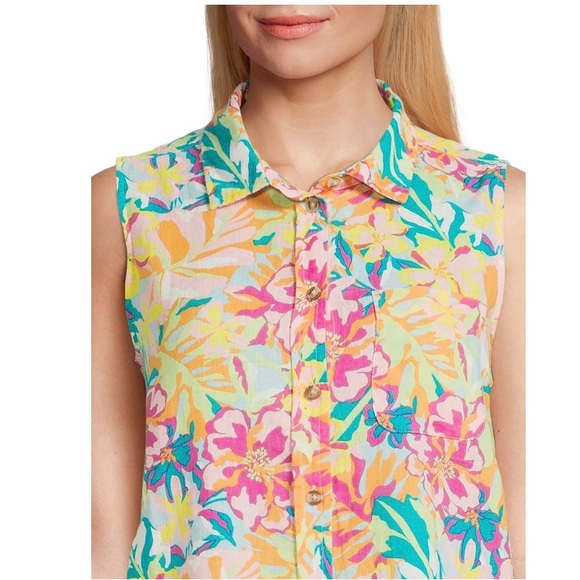 TT Soft lightweight Sleeveless Henley Button down Shirt Size XXL (20) - Picture 4 of 13